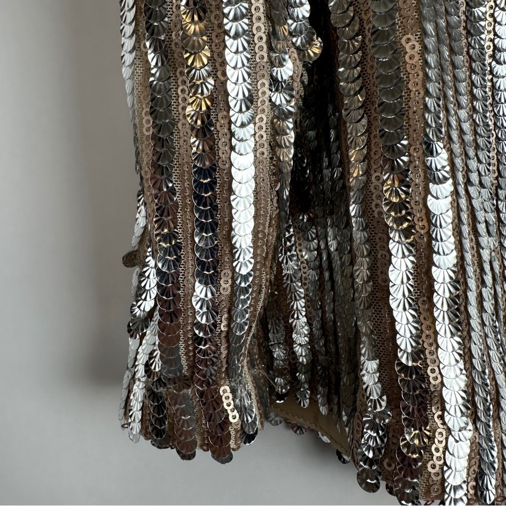 NWT Silver and Cream Sequin Skirt | US Size Large - Picture 4 of 7